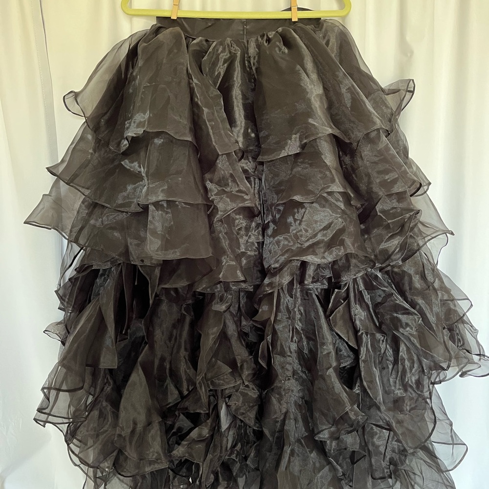 BRAND NEW Etsy Organza High Low Black Ruffled Skirt - Picture 3 of 3